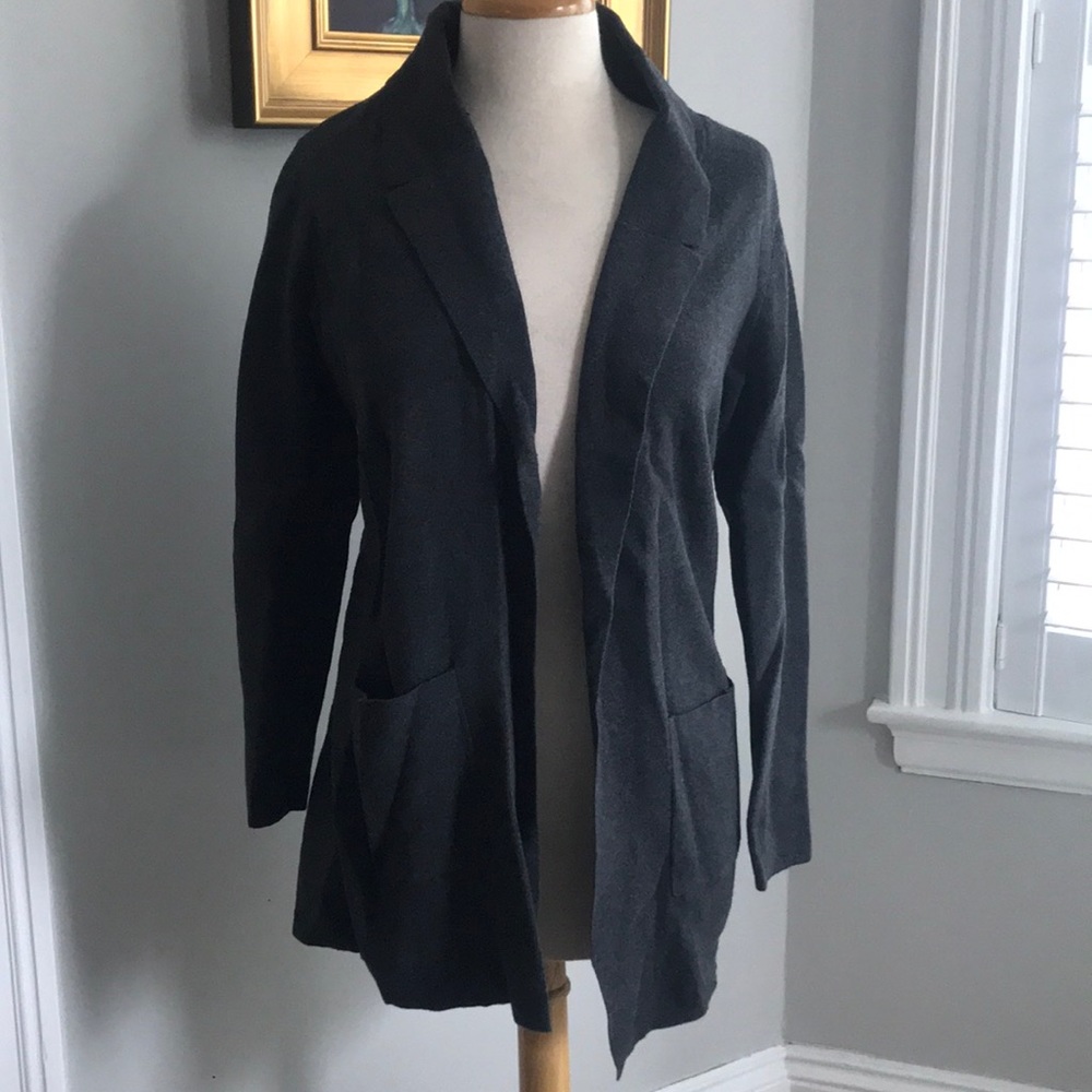 Loft Outlet Gray Two Pocket Collared Cardigan Coat - image 1
